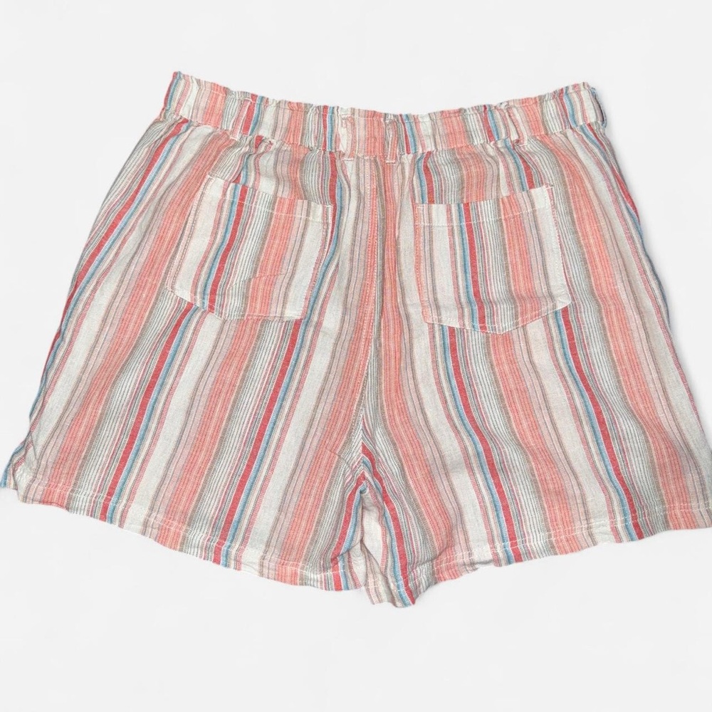 Pink and White Striped Linen High Waisted Shorts - Picture 8 of 8